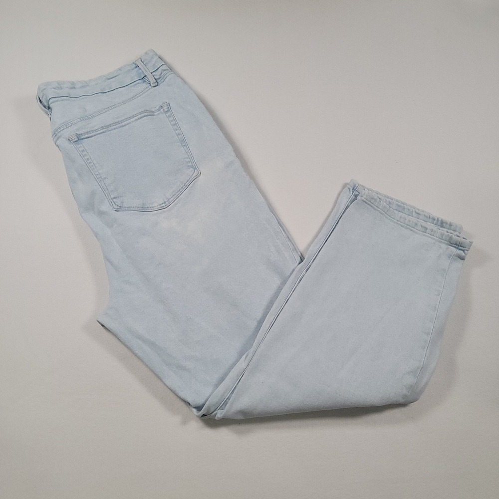 Good American Women Jeans Size 18 Light Wash Straight Leg‎ High Rise Denim